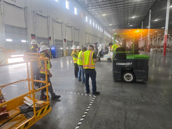 Forklift and scissor lift safety evaluation inside a distribution warehouse