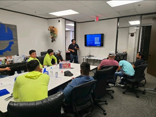 Safety training session for a client team in their conference room
