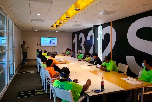 Workplace safety class delivered at a client office in Houston